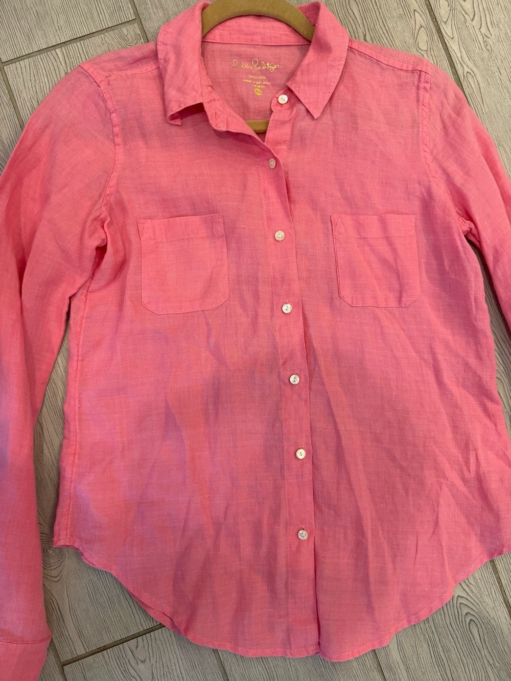 Lily Pulitzer Pink Linen Shirt
